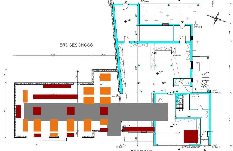 Knochenprinzep im Layout und der Sortimentsanordnung